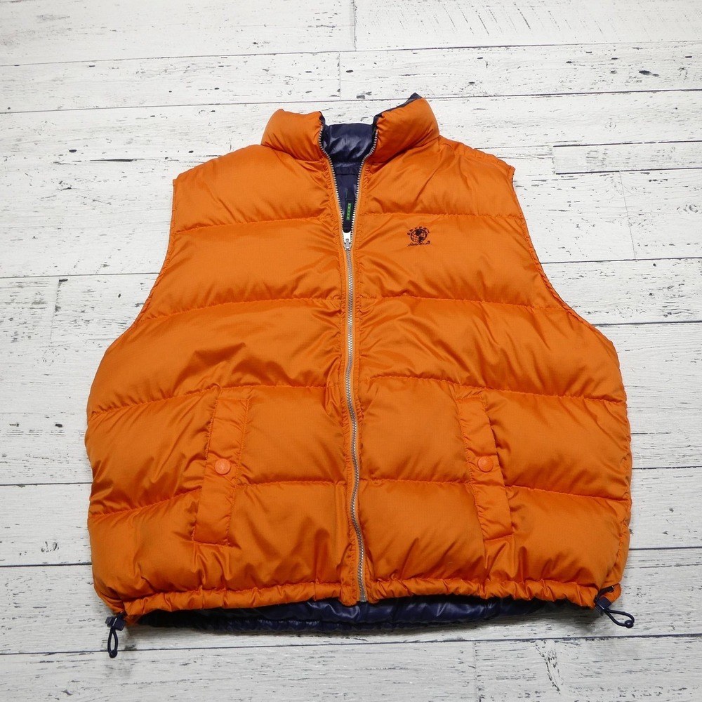 Eddie Bauer EBTEK Vest Mens 2XLT Blue Orange Down Puffer Reversible Ski Outdoor - Picture 12 of 15